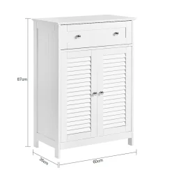 Sobuy Meuble Bas de Salle de Bain Armoire Toilette Buffet Commode, FRG238-W,