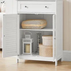 Sobuy Meuble Bas de Salle de Bain Armoire Toilette Buffet Commode, FRG238-W,