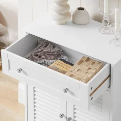 Sobuy Meuble Bas de Salle de Bain Armoire Toilette Buffet Commode, FRG238-W,