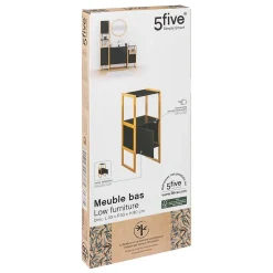 5Five Meuble bas sous lavabo Naturéo noir - Blanc-* Meuble Sous Lavabo