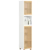 Sobuy Meuble Colonne Armoire de Salle de Bain avec 2 portes, 1 compartiment, BZR127-W,* Meuble De Salle De Bains Faible Profondeur