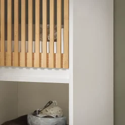 Sobuy Meuble Colonne Armoire de Salle de Bain avec 2 portes, 1 compartiment, BZR127-W,* Meuble De Salle De Bains Faible Profondeur