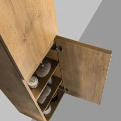 Bernstein Meuble Colonne Armoire suspendue MDF Chêne 165x35x30cm, charnière à droite, Livrée assemblée - ALICE
