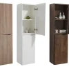 Bernstein Meuble Colonne de rangement 40x150x30cm (LxHP) - SMILE - Colonne et latérale à gauche, Chêne blanchi
