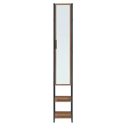 [En.Casa] Meuble colonne de salle de bain Namsskogan 160 x 24 x 30 cm effet noyer noir en.casa