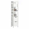 Sobuy Meuble Colonne de Salle de Bain Armoire Toilette haute, 4 étagère, FRG126-W,* Colonne De Salle De Bains