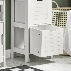 Sobuy Meuble Colonne de Salle de Bain Armoire Toilette haute, 4 étagère, FRG126-W,* Colonne De Salle De Bains