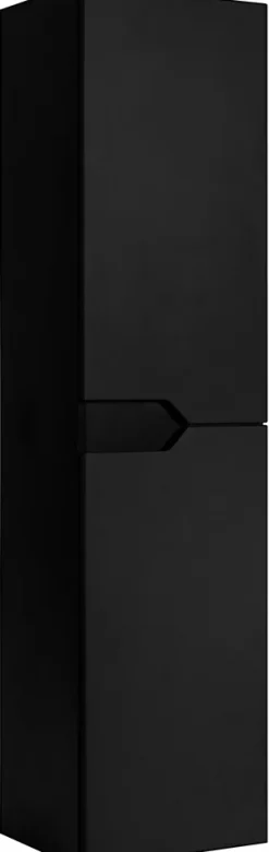 Furnidea Meuble colonne de salle de bain suspendu MODERN noir 35 x 136 cm