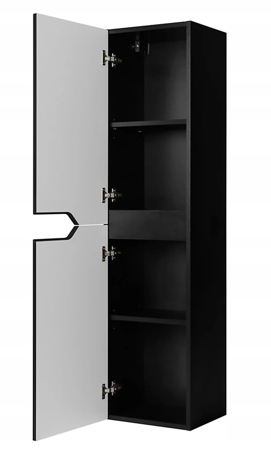 Furnidea Meuble colonne de salle de bain suspendu MODERN noir 35 x 136 cm