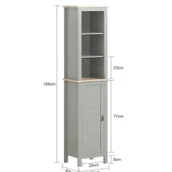 Sobuy Meuble Colonne de Salle de Bain, Armoire Haute, BZR68-HG,