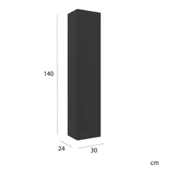 Planète Bain Meuble colonne de salle de bain H 140 cm coloris noir mat à suspendre - KARAIB