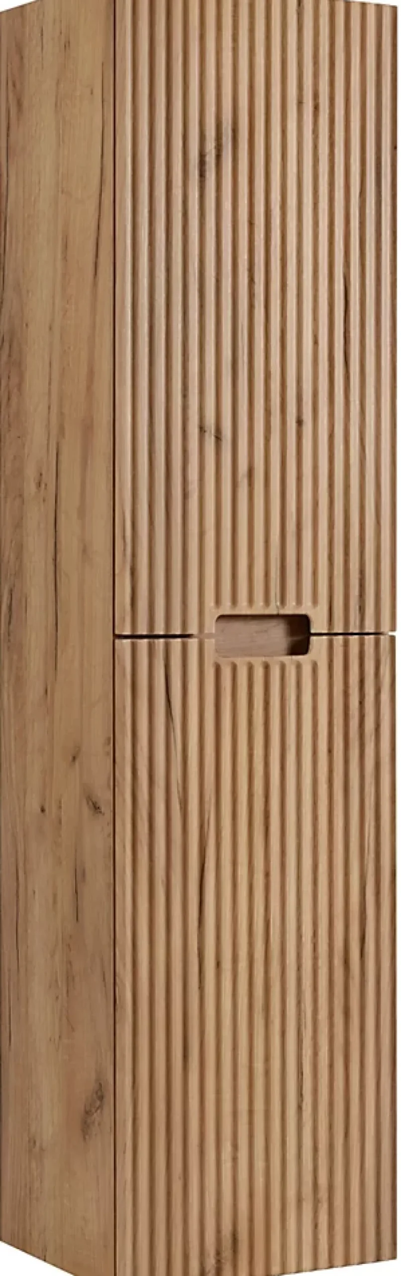 Furnidea Meuble colonne de salle de bain suspendu VENA chêne 36 x 136 cm