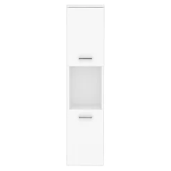 [En.Casa] Meuble colonne de salle de bain suspendu Krildihana 131 x 30 x 30 cm blanc argent en.casa* Colonne De Salle De Bains