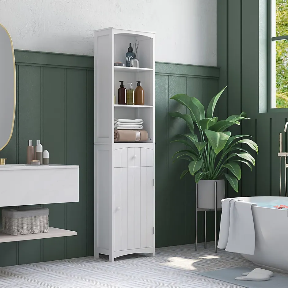 Homcom Meuble colonne de salle de bain moderne 34L x 24l x 170H cm blanc* Colonne De Salle De Bains