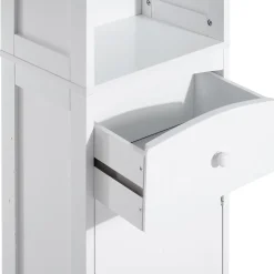 Homcom Meuble colonne de salle de bain moderne 34L x 24l x 170H cm blanc* Colonne De Salle De Bains