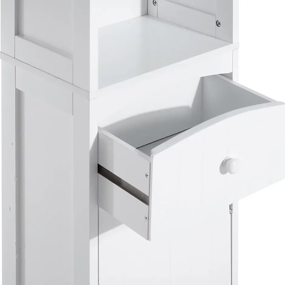 Homcom Meuble colonne de salle de bain moderne 34L x 24l x 170H cm blanc* Colonne De Salle De Bains
