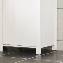 Sobuy Meuble Colonne de Salle de Bain, 3 étagères, 1 Panier à Linge Amovible, BZR102-W,* Colonne De Salle De Bains