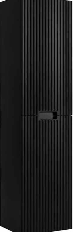 Furnidea Meuble colonne de salle de bain suspendu VENA noir 36 x 136 cm* Colonne De Salle De Bains