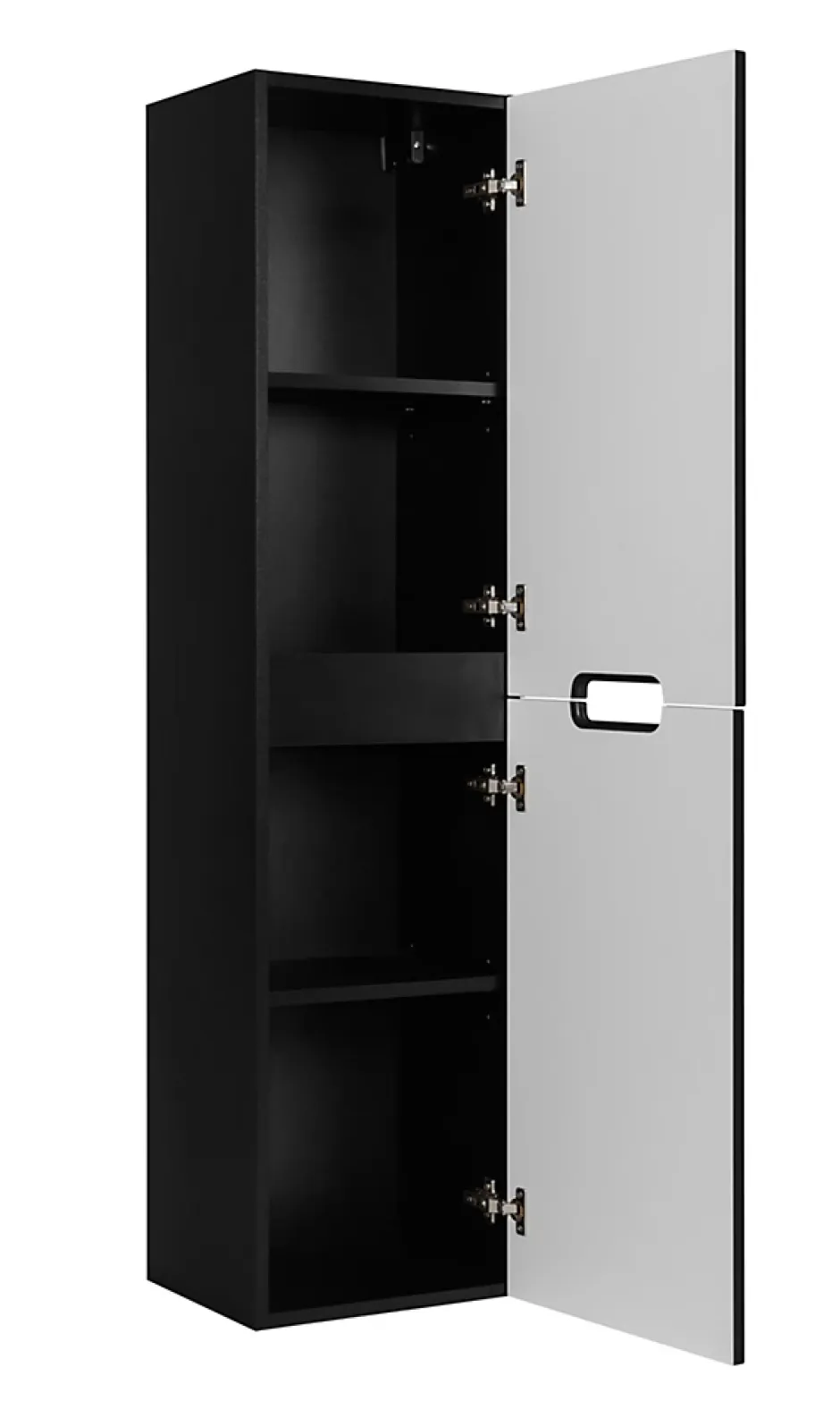 Furnidea Meuble colonne de salle de bain suspendu VENA noir 36 x 136 cm* Colonne De Salle De Bains