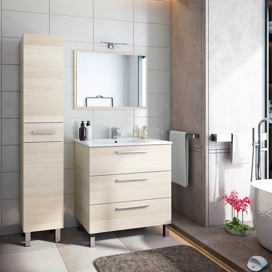 Ondee Meuble colonne de salle de bains l.35 cm effet bois Ondise* Colonne De Salle De Bains