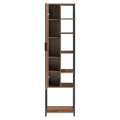 [En.Casa] Meuble colonne de salle de bain Namsskogan 165 x 43 x 30 cm effet noyer noir en.casa* Colonne De Salle De Bains|Meuble De Salle De Bains Faible Profondeur