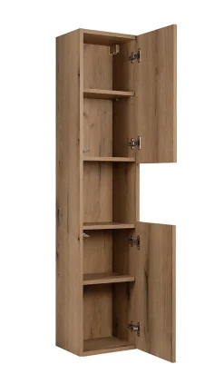 Furnidea Meuble colonne de salle de bain à suspendre NOVA OAK 30 X 140 cm* Colonne De Salle De Bains