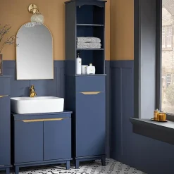 Sobuy Meuble Colonne de salle de bains, Placard de Rangement, BZR112-B,