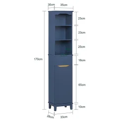 Sobuy Meuble Colonne de salle de bains, Placard de Rangement, BZR112-B,