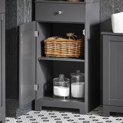 Sobuy Meuble Colonne de Salle de Bain Armoire Rangement, BZR17-DG,