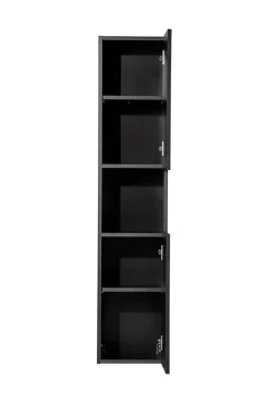 Furnidea Meuble colonne de salle de bain à suspendre NOVA NOIR 30 X 140 cm