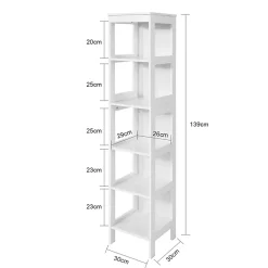 Sobuy Meuble Colonne de Salle de Bain Armoire Haute étagère avec 6 étagères, BZR14-W,* Colonne De Salle De Bains