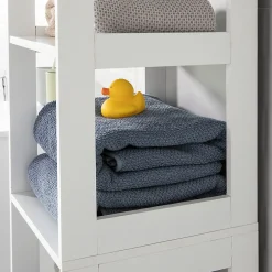 Sobuy Meuble Colonne de Salle de Bain Armoire Haute étagère avec 6 étagères, BZR14-W,* Colonne De Salle De Bains