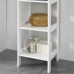 Sobuy Meuble Colonne de Salle de Bain Armoire Haute étagère avec 6 étagères, BZR14-W,* Colonne De Salle De Bains