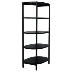 Homesight Meuble colonne de salle de bains 5 niveaux en métal noir mat l.55 x H.116 x P.37,5 cm, Pao* Colonne De Salle De Bains