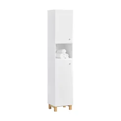 Sobuy Meuble Colonne de Salle de Bain avec 6 Compartiments de Rangement, BZR91-W,* Colonne De Salle De Bains|Meuble De Salle De Bains Faible Profondeur