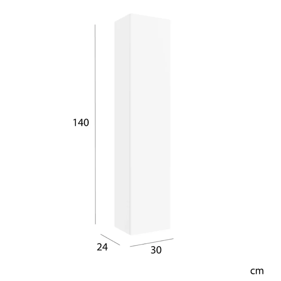 Planète Bain Meuble colonne de salle de bain H 140 cm coloris blanc mat à suspendre - KARAIB* Colonne De Salle De Bains