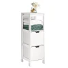 Sobuy Meuble Colonne Meuble Bas de Salle de Bain 1 étage et 2 tiroirs FRG127-W,
