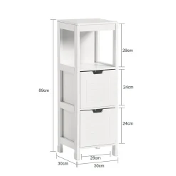 Sobuy Meuble Colonne Meuble Bas de Salle de Bain 1 étage et 2 tiroirs FRG127-W,