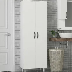 Pier Import Meuble colonne salle de bains blanc 2 portes H 173, 6 cm JENA