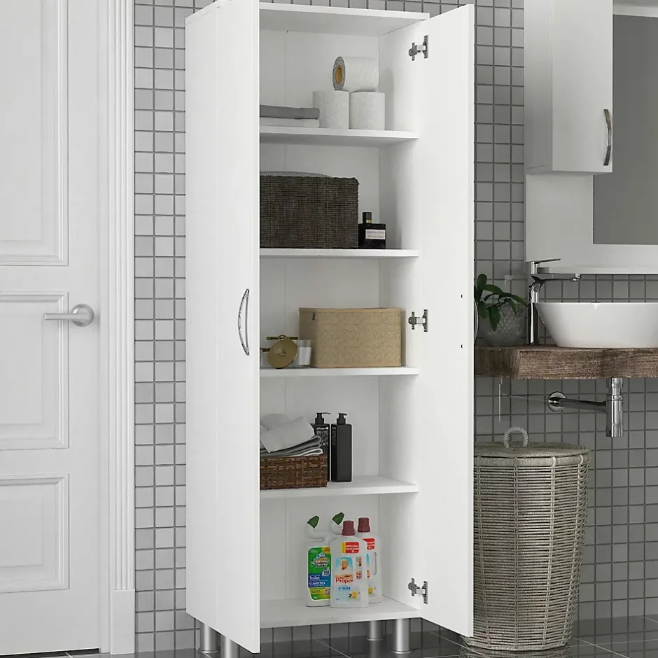 Pier Import Meuble colonne salle de bains blanc 2 portes H 173, 6 cm JENA