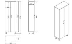 Pier Import Meuble colonne salle de bains blanc 2 portes H 173, 6 cm JENA