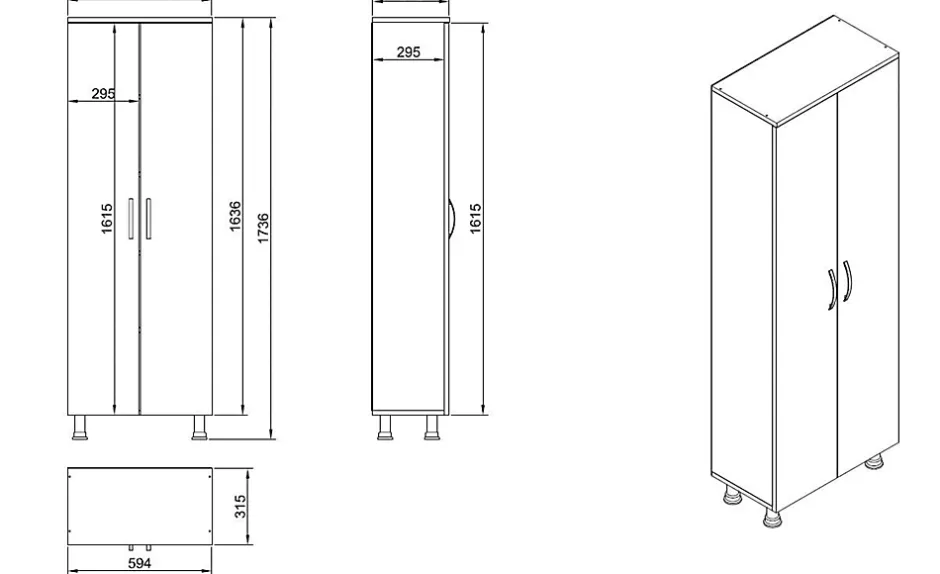 Pier Import Meuble colonne salle de bains blanc 2 portes H 173, 6 cm JENA
