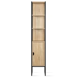 IDMarket Meuble colonne salle de bain DETROIT 1 porte design industriel