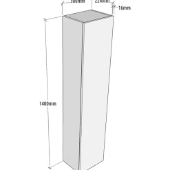 Planète Bain Meuble colonne salle de bain 140 cm suspendu - Noir mat - Karaib 2* Colonne De Salle De Bains