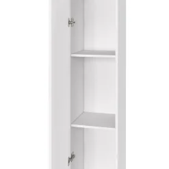 IDMarket Meuble colonne salle de bain suspendu blanc LILA* Armoire De Salle De Bains
