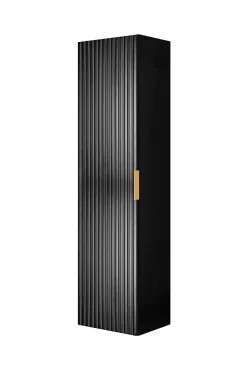 Furnidea Meuble colonne suspendu de salle de bain ADEL NOIR 35 x 140 cm