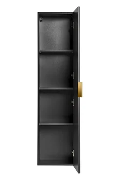 Furnidea Meuble colonne suspendu de salle de bain ADEL NOIR 35 x 140 cm
