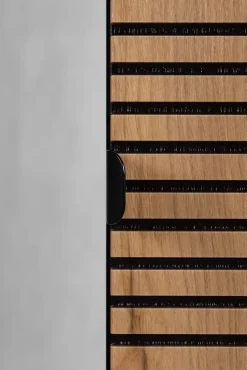 Furnidea Meuble colonne suspendu de salle de bain AURA LOFT noir et chêne 35/136 cm* Colonne De Salle De Bains