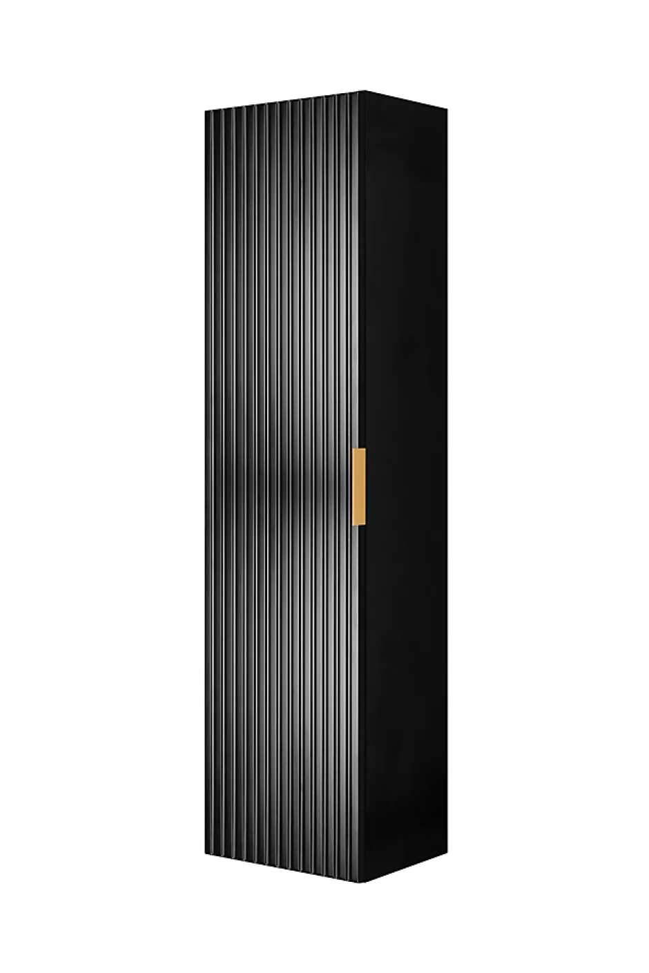 Furnidea Meuble colonne suspendu de salle de bain FLOW noir 35 x 136 cm