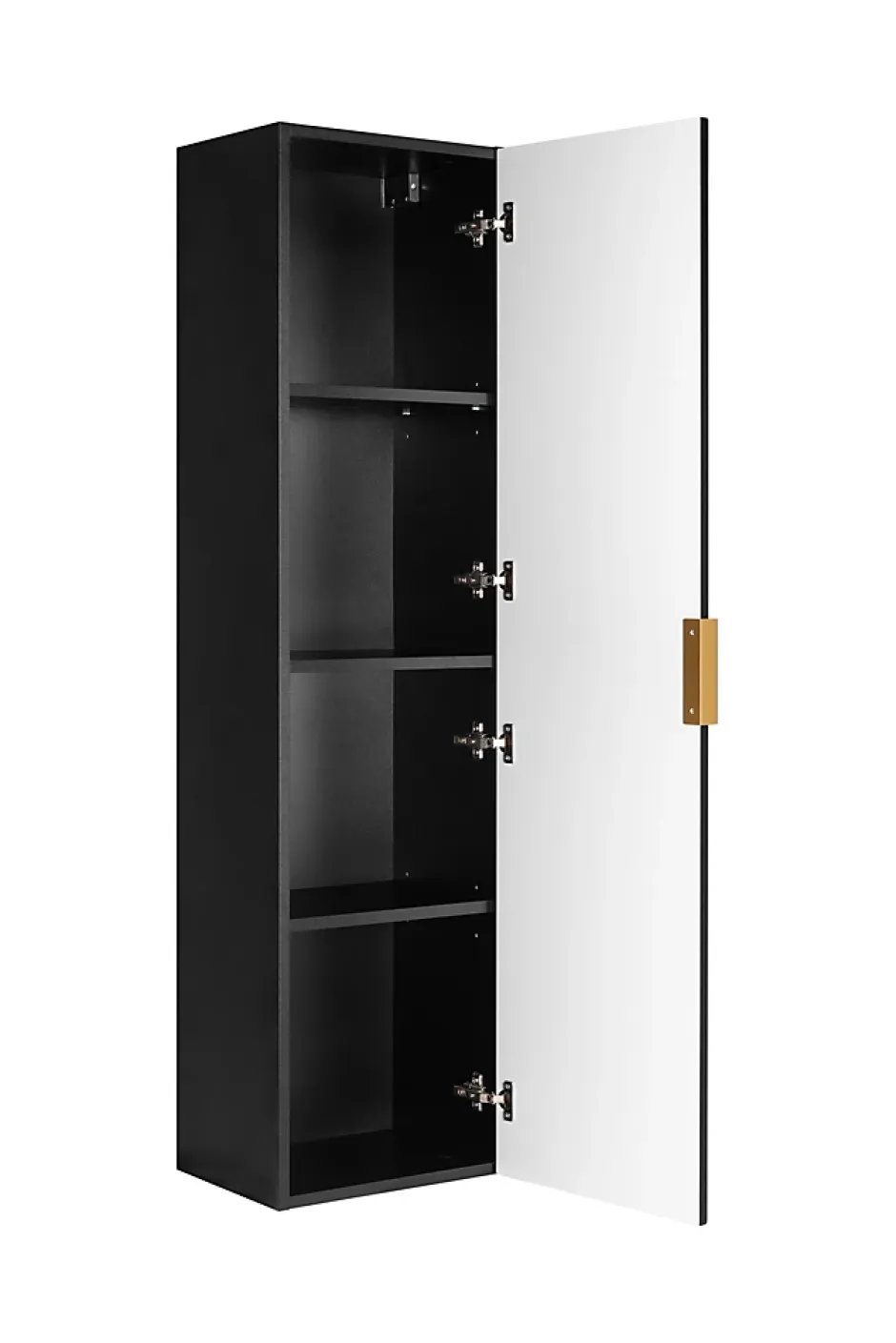 Furnidea Meuble colonne suspendu de salle de bain FLOW noir 35 x 136 cm